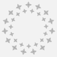 Abstract round circle gray frame isolated