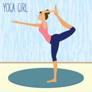 beautiful young girl practicing yoga in the gym N9