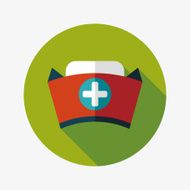 nurse hat flat icon with long shadow N16