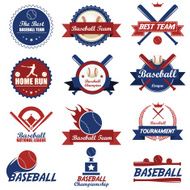 Set of vintage baseball labels and badges Vector Illustratione
