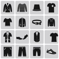 Man clothing black icon set2 Vector Illustration eps10