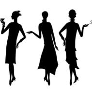 Silhouettes of beautiful girl 1920s style