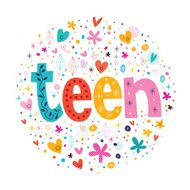 word teen typography lettering decorative text