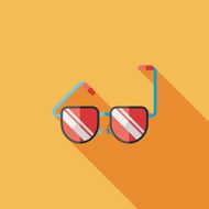 Sunglasses flat icon with long shadow N53