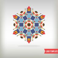 Kaleidoscopic and geometric graphic elements for design Kaleidoscope logo set