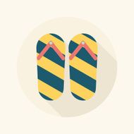 flip flop flat icon with long shadow N14