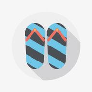 flip flop flat icon with long shadow N15