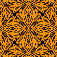 Abstract floral seamless pattern in black and gold