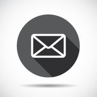 Mail Flat Icon with long Shadow Vector Illustration N2