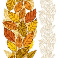 Seamless wallpaper with autumn leaves vertical composition N2