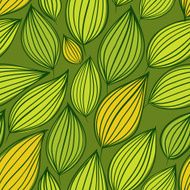 Seamless floral pattern green leaves seamless background drawn