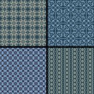 Four monochrome wallpaper patterns