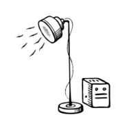 Studio lighting Vector sketch illustration N2