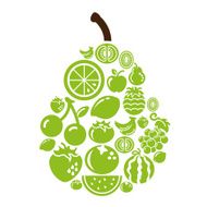 Fruits Icons in Pear Shape N3