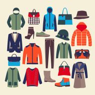 vector fashion clothes and accessorie-illustration