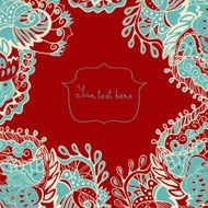 Invitation card with lace and floral ornaments
