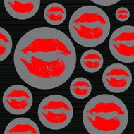 Woman lips pattern in Pop Art style Lipstick kiss