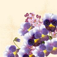 Floral vector background with violents flowers