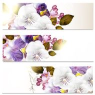 Business cards set in floral style with flowers N2