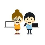 woman with laptop cartoon N4