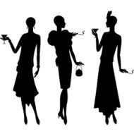 Silhouettes of beautiful girl 1920s style N2