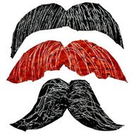 Hipster mustache set painted vector N2