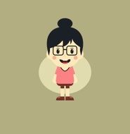 cute girl cartoon character N21