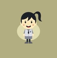 cute girl cartoon character N22