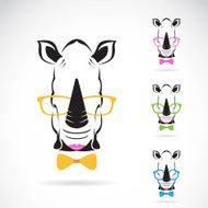 Vector image of a rhino glasses N2