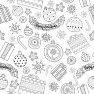 Pattern With Christmas Balls and Gifts N2