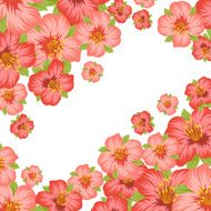 Background or card with pretty stylized flowers