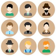 Set of Flat Icons with Man Characters