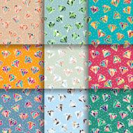 Set of Seamless Patterns with Diamonds