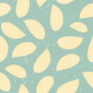 Grunge Retro Leaves Seamless Pattern Background Vector Illustrat