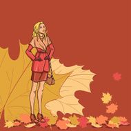 Girl and autumn leaves N4