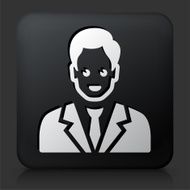 Black Square Button with Male Face Icon N42