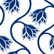 Blue flowers seamless pattern