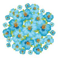 Background or card with pretty stylized flowers N2