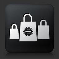Black Square Button with Shopping Bags