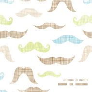 Fun silhouette mustaches frame corner pattern background