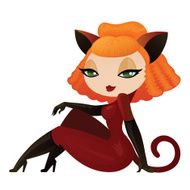 Pretty girl in a cat costume