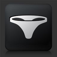 Black Square Button with Underwear Icon N2