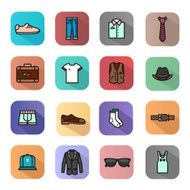 Flat set of clothes icons