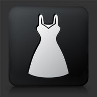 Black Square Button with Dress Icon N6