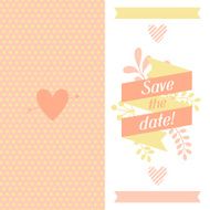 Wedding invitation card with pretty stylized flowers