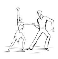 Abstract dancing couple N12