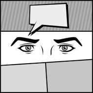 Comic Page with Eyes and Bubble Vector