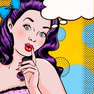 Pop Art girl Party invitation Birthday greeting card
