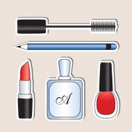 Set of isolated beauty products