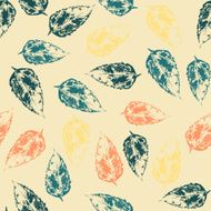 Seamless pattern with leaves on warm background